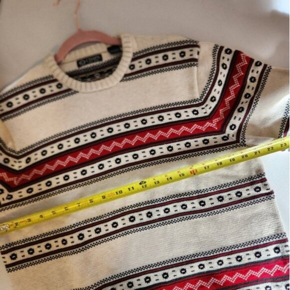 Chaps Logan Men’s Large Chunky Knit Crew Neck Holiday Sweater Red White Winter - Picture 6 of 9